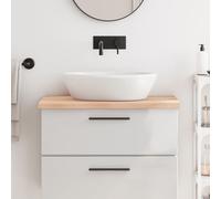 vidaXL Encimera de baño madera maciza sin tratar 80x60x(2-4) cm