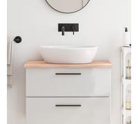 vidaXL Encimera de baño madera maciza sin tratar 80x60x2 cm