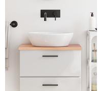 vidaXL Encimera de baño madera maciza tratada marrón claro 60x30x2 cm