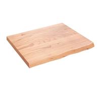 vidaXL Encimera de baño Tablero tocador de madera maciza tratada marrón claro 60x50x2 cm