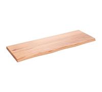 vidaXL Encimera de baño Tablero de tocador Madera maciza tratada 80x30x2 cm Marrón claro