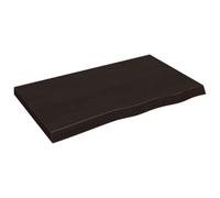 vidaXL Encimera de baño madera maciza tratada 100x60x(2-6) cm Marrón oscuro
