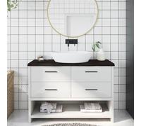 vidaXL Encimera de baño madera tratada marrón oscuro 120x50x(2-4) cm