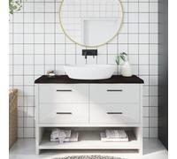 vidaXL Encimera de baño madera tratada marrón oscuro 120x60x(2-4) cm