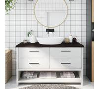 vidaXL Encimera de baño madera tratada marrón oscuro 140x60x(2-4) cm