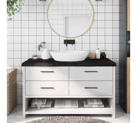 vidaXL Encimera de baño madera tratada marrón oscuro 140x60x(2-6) cm