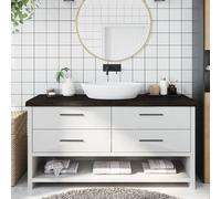 vidaXL Encimera de baño madera tratada marrón oscuro 160x60x(2-6) cm