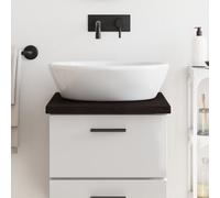 vidaXL: Encimera para lavabo, color marrón oscuro, 40x50x(2-4) cm, madera maciza, tratada