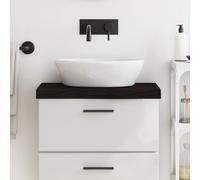 vidaXL Encimera de baño – Tablero para mueble, madera maciza tratada 60x40x(2-6) cm Marrón oscuro