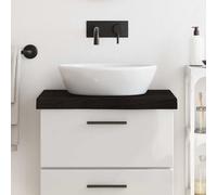 vidaXL Encimera de baño madera tratada marrón oscuro 60x60x(2-6) cm