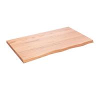 vidaXL Encimera baño madera maciza tratada marrón claro 100x60x(2-4)cm
