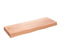 vidaXL Encimera baño madera maciza tratada marrón claro 80x30x(2-6) cm