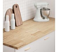 vidaXL Encimera de cocina rectangular madera maciza roble