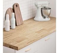 vidaXL Encimera de cocina rectangular madera maciza de roble