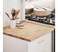vidaXL Encimera de cocina rectangular madera maciza roble