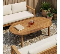 vidaXL Encimera Ovalado Madera de teca maciza Natural