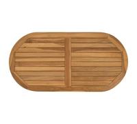 vidaXL Encimera Ovalado Madera de Teca Maciza Natural