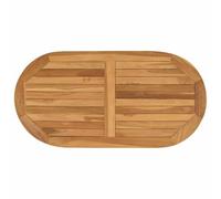 vidaXL Encimera Ovalado Madera de Teca Maciza Natural