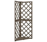 vidaXL Enrejado de esquina madera maciza de abeto gris 50x50x145 cm