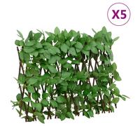 vidaXL Enrejado expandible hiedra artificial verde 5 uds 180x30 cm