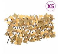 vidaXL Enrejado expansible de arce artificial naranja 5 uds 180x30 cm