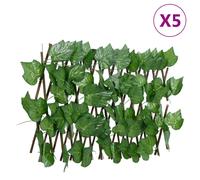 vidaXL Enrejado expansible de parra artificial verde 5 uds 180x20 cm