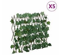 vidaXL Enrejado expansible de parra artificial verde 5 uds 180x60 cm