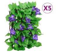vidaXL Enrejado expansible hiedra artificial verde 5 uds 180x20 cm