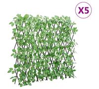vidaXL Enrejado expansible hiedra artificial verde 5 uds 180x60 cm