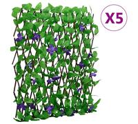 vidaXL Enrejado expansible hiedra artificial verde 5 uds 180x60 cm
