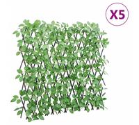 vidaXL Enrejado expansible hiedra artificial verde 5 uds 180x65 cm