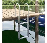 vidaXL Escalera de muelle de 3 pasos Plateado 45 x 11,5 x 134 cm