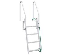 vidaXL Escalera de muelle de 4 peldaños Plateado 58 x 77 x 166 cm