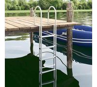 vidaXL Escalera de muelle de 5 peldaños Plateado 45 ×11,5 ×190 cm