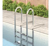 vidaXL Escalera para Piscina Escalón Escala de Seguridad Acero Inoxidable 304 Dimensiones 54 x 38 x 158 cm, 54 x 38 x 184.5 cm, 54 x 38 x 211 cm