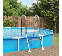 vidaXL Escalera para piscina semienterrada 172 x 106 cm 3-Escalón