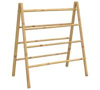 vidaXL Escalera toallero Doble con 4 peldaños bambú 90x50x100 cm, toallero, Soporte de Toallas, Estante para Toallas de bambú, toallero de pie