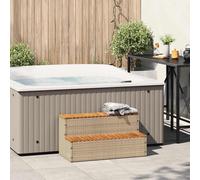 vidaXL Escalón bañera hidromasaje beige 100x50x50,5 cm ratán sintético