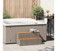 vidaXL Escalón bañera hidromasaje gris 100x50x50,5 cm ratán sintético