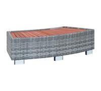vidaXL Escalón Bañera Hidromasaje Ratán PE Protección Piscina Duradero Robusto Resistente Práctico Funcional Elegante Moderno Útil Gris 92x45x25cm