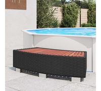 vidaXL Escalón para bañera hidromasaje poli ratán 92x45x25 cm negro