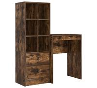 vidaXL Escritorio 105,5 x 34 x 127 cm 2 uds. Multicolor Roble ahumado