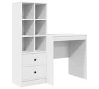 Escritorio Madeira 6 Compartimentos Y 2 Cajones Blanco 76x70x50 Cm