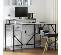 vidaXL Escritorio Gris Sonoma 120 x 79 x 86,5 cm Madera de ingeniería, Escritorio Rectangular Moderno, estación de Trabajo Amplia, diseño Minimalista, Acabado Duradero