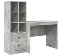 Escritorio Con Cajón Con Estante 2 Pcs Gris Concreto Vidaxl