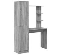 vidaXL Escritorio 2 pcs Gris Sonoma