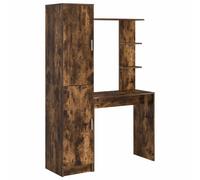 vidaXL Escritorio 2 pcs Roble ahumado