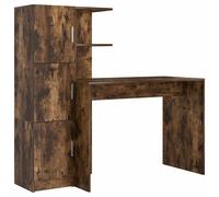 vidaXL Escritorio 2 pcs Roble ahumado