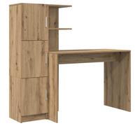vidaXL Escritorio 2 pcs Roble artesanal