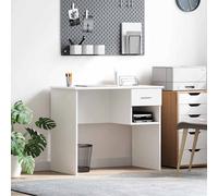 vidaXL Escritorio Fang con cajón - Madera de ingeniería 90x49x75 cm, Diseño moderno